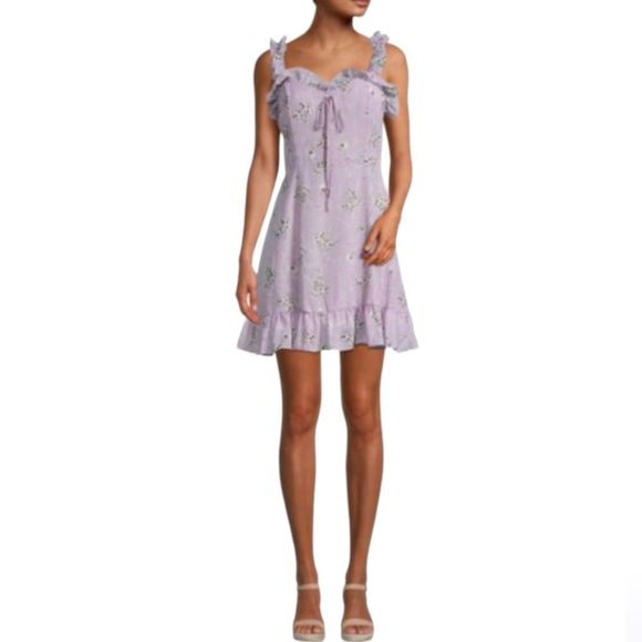 Avantlook Dresses & Skirts - AVANTLOOK Ruffle Floral‎ Flare Dress M